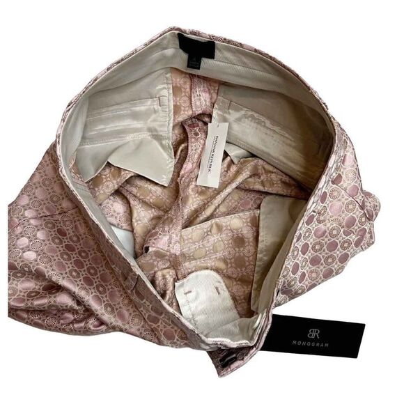 Banana Republic NWT pink metallic geometric print Hampton shorts size 6 - Picture 5 of 16